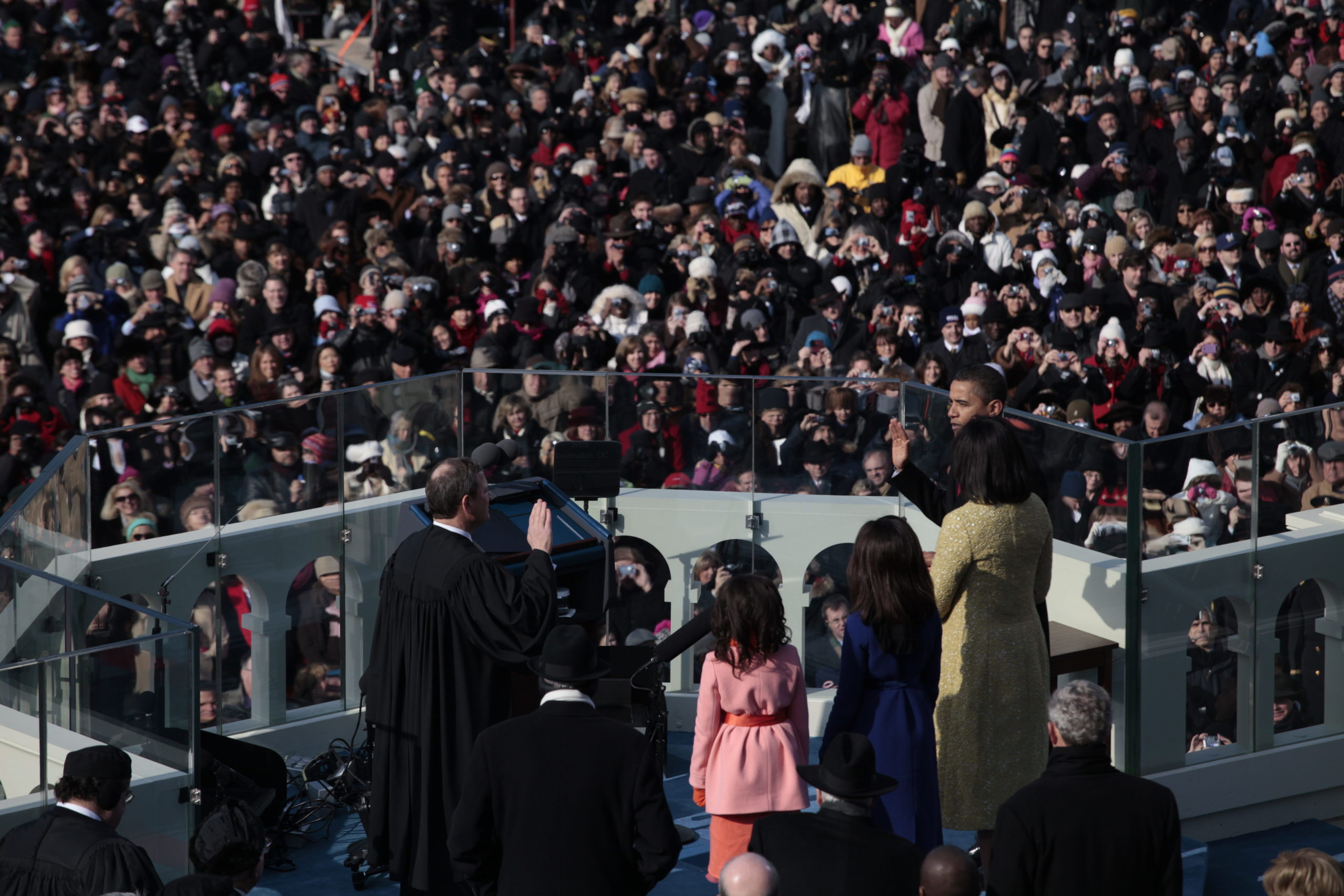 President Barack Obama is sworn in as the 44th President of the United States 